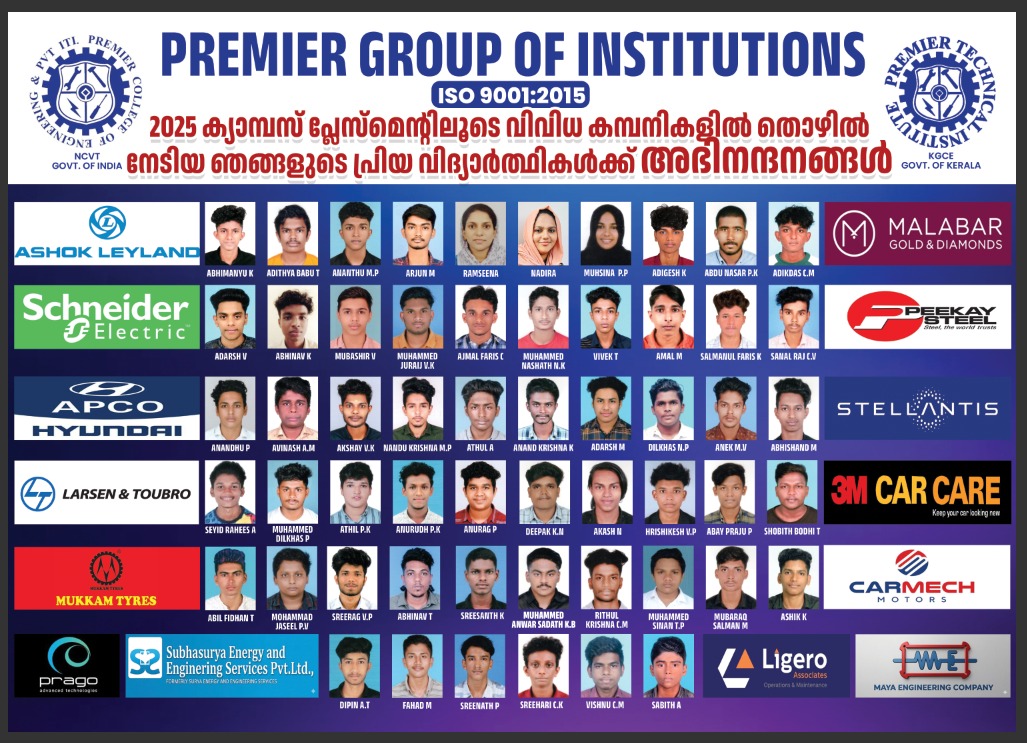 Premier Group of Institutions 2025 placement summary